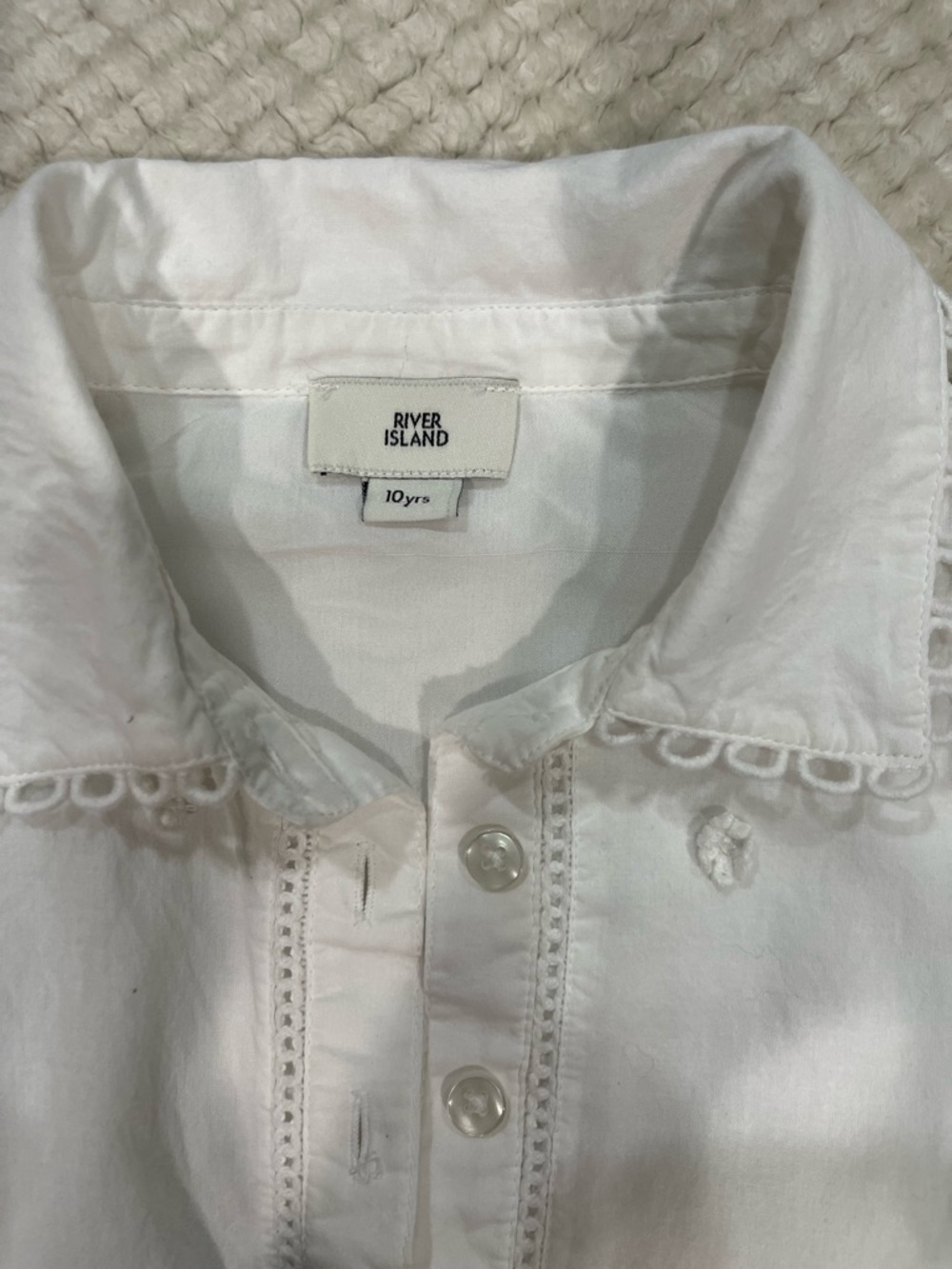 River Island Girls' Broderie Hem Shirt Dress Girls Size 10yrs - Picture 6 of 7